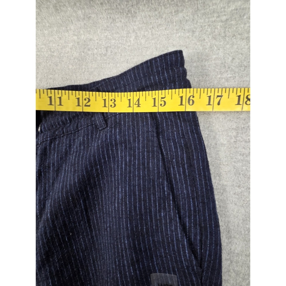 Calvin Klein Shorts Mens 32 Linen Blend Navy Pinstripe Drawstring Preppy NEW - Picture 8 of 11